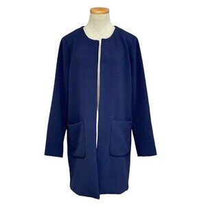 Harlowe & Graham Cardigan Jacket Open Front Blue Size Medium M